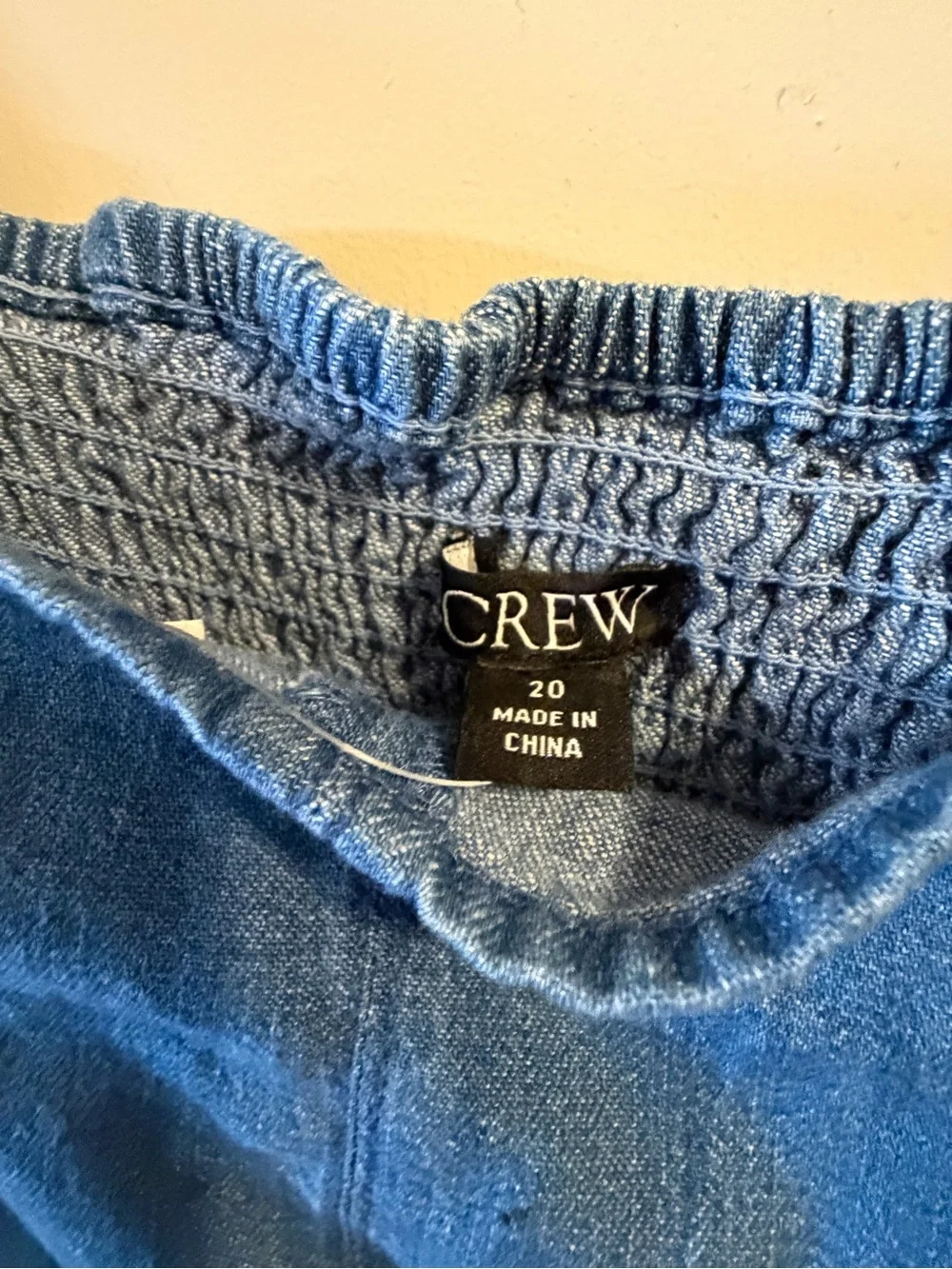 J Crew Blue Denim Square-Neck Midi Dress
